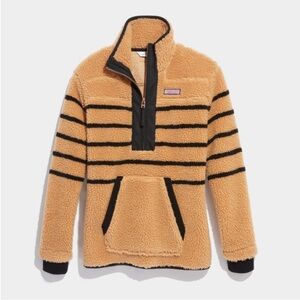 Vineyard Vines Sherpa Fleece Breton Stripe Quarter-Zip